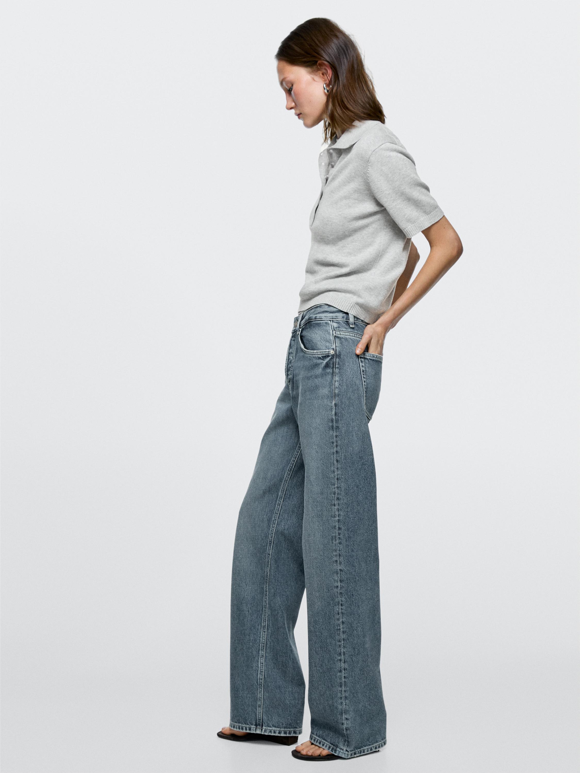 Mid-rise wide-leg jeans
